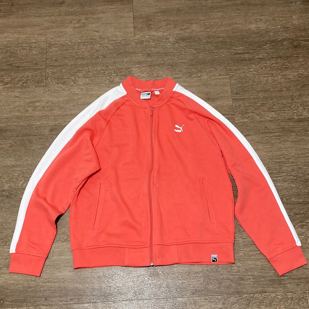 Puma Vibrant Coral Jacket with White Accents